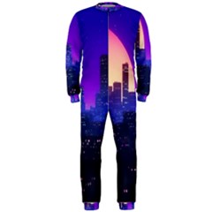 The Sun Night Music The City Background 80s 80 s Synth Onepiece Jumpsuit (men)