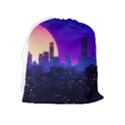 The Sun Night Music The City Background 80s 80 s Synth Drawstring Pouch (XL) View2