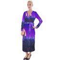 The Sun Night Music The City Background 80s 80 s Synth Velvet Maxi Wrap Dress View1