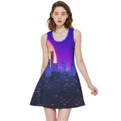 The Sun Night Music The City Background 80s 80 s Synth Inside Out Reversible Sleeveless Dress