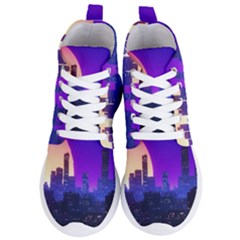 The Sun Night Music The City Background 80s 80 s Synth Women s Lightweight High Top Sneakers