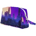 The Sun Night Music The City Background 80s 80 s Synth Wristlet Pouch Bag (Large) View2