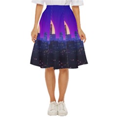 The Sun Night Music The City Background 80s 80 s Synth Classic Short Skirt by Jancukart