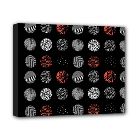 Black And Multicolored Polka Dot Artwork Digital Art Canvas 10  X 8  (stretched)