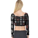 Black And Multicolored Polka Dot Artwork Digital Art Long Sleeve Crop Top View2