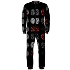 Black And Multicolored Polka Dot Artwork Digital Art Onepiece Jumpsuit (men)