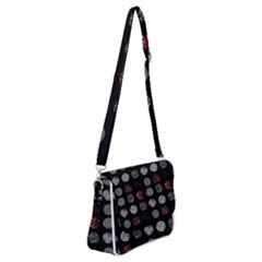 Black And Multicolored Polka Dot Artwork Digital Art Shoulder Bag With Back Zipper