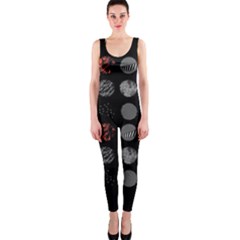 Black And Multicolored Polka Dot Artwork Digital Art One Piece Catsuit