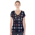 Black And Multicolored Polka Dot Artwork Digital Art Short Sleeve Front Detail Top View1