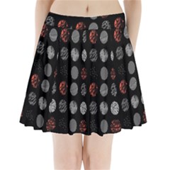 Black And Multicolored Polka Dot Artwork Digital Art Pleated Mini Skirt