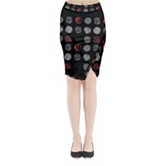 Black And Multicolored Polka Dot Artwork Digital Art Midi Wrap Pencil Skirt by Jancukart