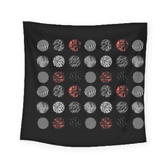 Black And Multicolored Polka Dot Artwork Digital Art Square Tapestry (small)