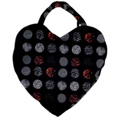 Black And Multicolored Polka Dot Artwork Digital Art Giant Heart Shaped Tote