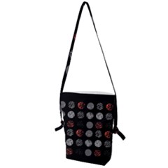 Black And Multicolored Polka Dot Artwork Digital Art Folding Shoulder Bag