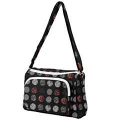 Black And Multicolored Polka Dot Artwork Digital Art Front Pocket Crossbody Bag