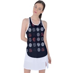 Black And Multicolored Polka Dot Artwork Digital Art Racer Back Mesh Tank Top by Jancukart