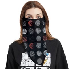 Black And Multicolored Polka Dot Artwork Digital Art Face Covering Bandana (triangle)