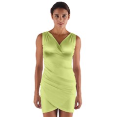 Key Lime Yellow	 - 	wrap Front Bodycon Dress by ColorfulDresses