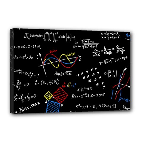 Black Background With Text Overlay Mathematics Formula Board Canvas 18  X 12  (stretched)