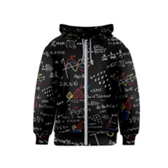 Black Background With Text Overlay Mathematics Formula Board Kids  Zipper Hoodie by Jancukart