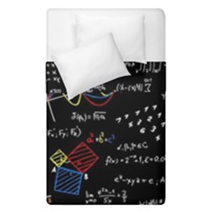 Black Background With Text Overlay Mathematics Formula Board Duvet Cover Double Side (single Size)