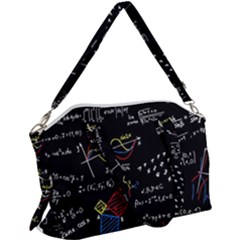 Black Background With Text Overlay Mathematics Formula Board Canvas Crossbody Bag