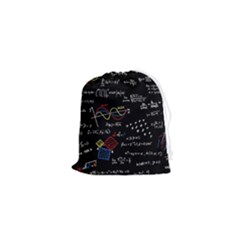 Black Background With Text Overlay Mathematics Formula Board Drawstring Pouch (xs)