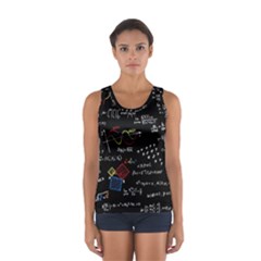 Black Background With Text Overlay Mathematics Formula Board Sport Tank Top 