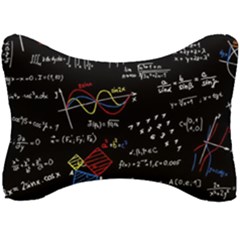 Black Background With Text Overlay Mathematics Formula Board Seat Head Rest Cushion by Jancukart