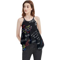 Black Background With Text Overlay Mathematics Formula Board Flowy Camisole Tank Top