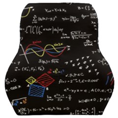 Black Background With Text Overlay Mathematics Formula Board Car Seat Back Cushion  by Jancukart