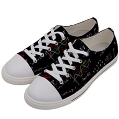 Black Background With Text Overlay Mathematics Formula Board Women s Low Top Canvas Sneakers