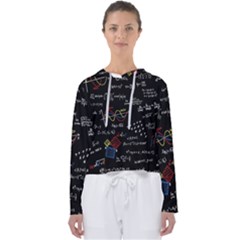 Black Background With Text Overlay Mathematics Formula Board Women s Slouchy Sweat