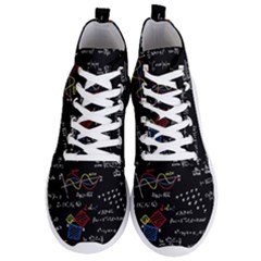 Black Background With Text Overlay Mathematics Formula Board Men s Lightweight High Top Sneakers by Jancukart