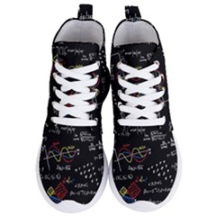 Black Background With Text Overlay Mathematics Formula Board Women s Lightweight High Top Sneakers by Jancukart