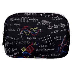 Black Background With Text Overlay Mathematics Formula Board Make Up Pouch (small) by Jancukart