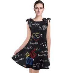 Black Background With Text Overlay Mathematics Formula Board Tie Up Tunic Dress