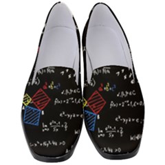 Black Background With Text Overlay Mathematics Formula Board Women s Classic Loafer Heels by Jancukart