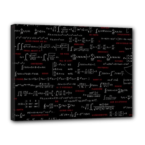 Black Background With Text Overlay Digital Art Mathematics Canvas 16  X 12  (stretched) by Jancukart