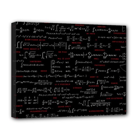 Black Background With Text Overlay Digital Art Mathematics Deluxe Canvas 20  X 16  (stretched)