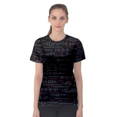 Black Background With Text Overlay Digital Art Mathematics Women s Sport Mesh Tee