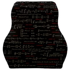 Black Background With Text Overlay Digital Art Mathematics Car Seat Velour Cushion  by Jancukart