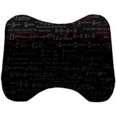 Black Background With Text Overlay Digital Art Mathematics Head Support Cushion by Jancukart