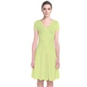 Key Lime Yellow	 - 	Short Sleeve Front Wrap Dress View1