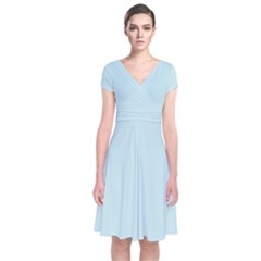 Pale Blue Lily	 - 	short Sleeve Front Wrap Dress