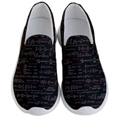 Black Background With Text Overlay Digital Art Mathematics Men s Lightweight Slip Ons by Jancukart