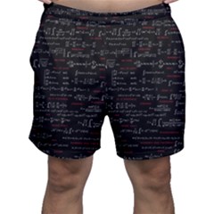 Black Background With Text Overlay Digital Art Mathematics Men s Shorts by Jancukart