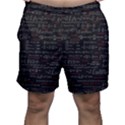 Black Background With Text Overlay Digital Art Mathematics Men s Shorts View1