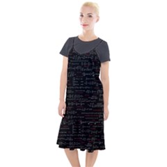 Black Background With Text Overlay Digital Art Mathematics Camis Fishtail Dress