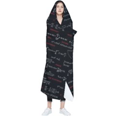 Black Background With Text Overlay Digital Art Mathematics Wearable Blanket by Jancukart